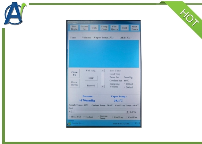 ASTM D1160 Digital Vacuum Distillation Analyzer for Petroleum Products